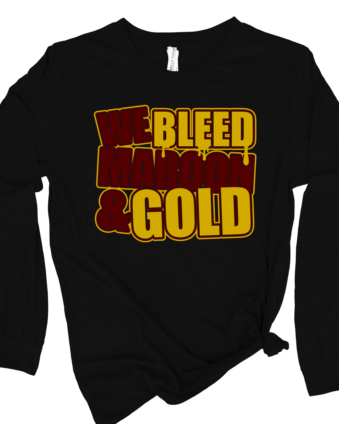 Long Sleeve Tee -Bleed Maroon and Gold