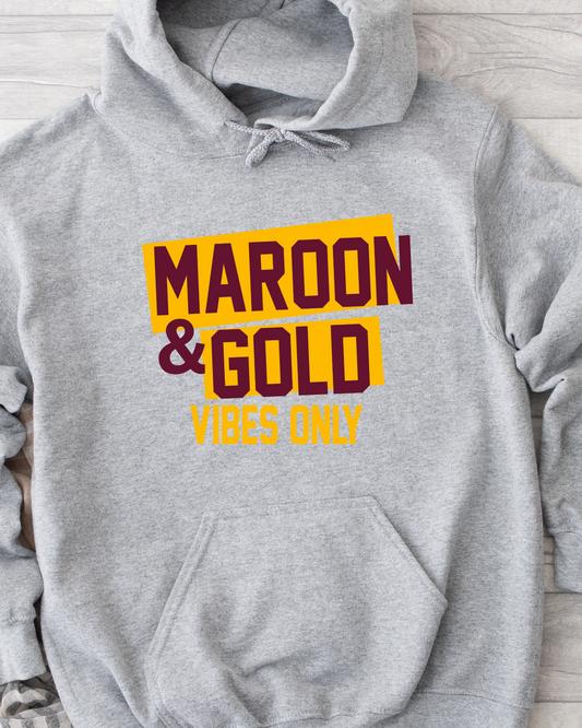Hooded Sweatshirt Maroon and Gold