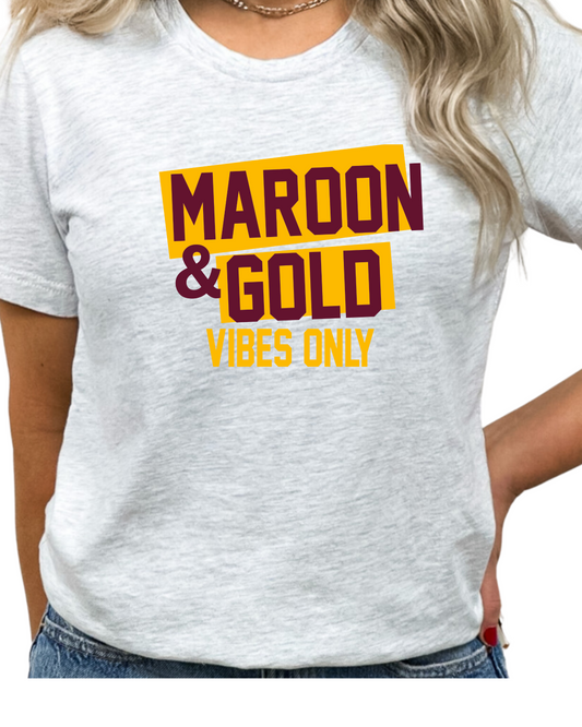 Jersey Tee Maroon and Gold Vibes