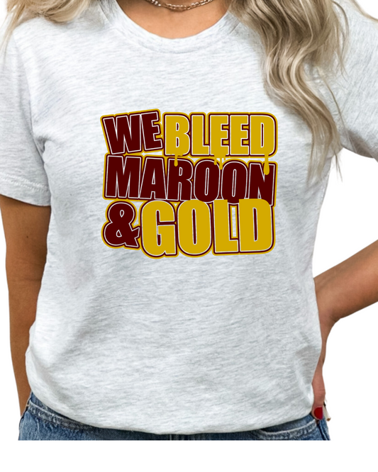 Jersey Tee -Bleed Maroon and Gold