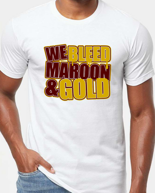 Core Cotton Tee-Bleed Maroon and Gold