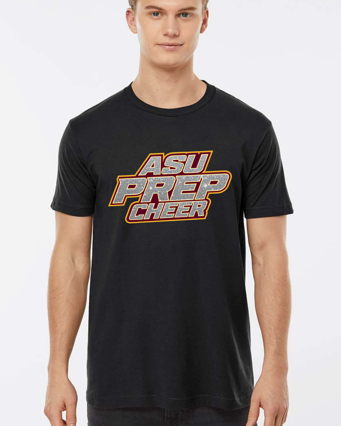 Core Cotton Tee-Cheer Faux Glitter