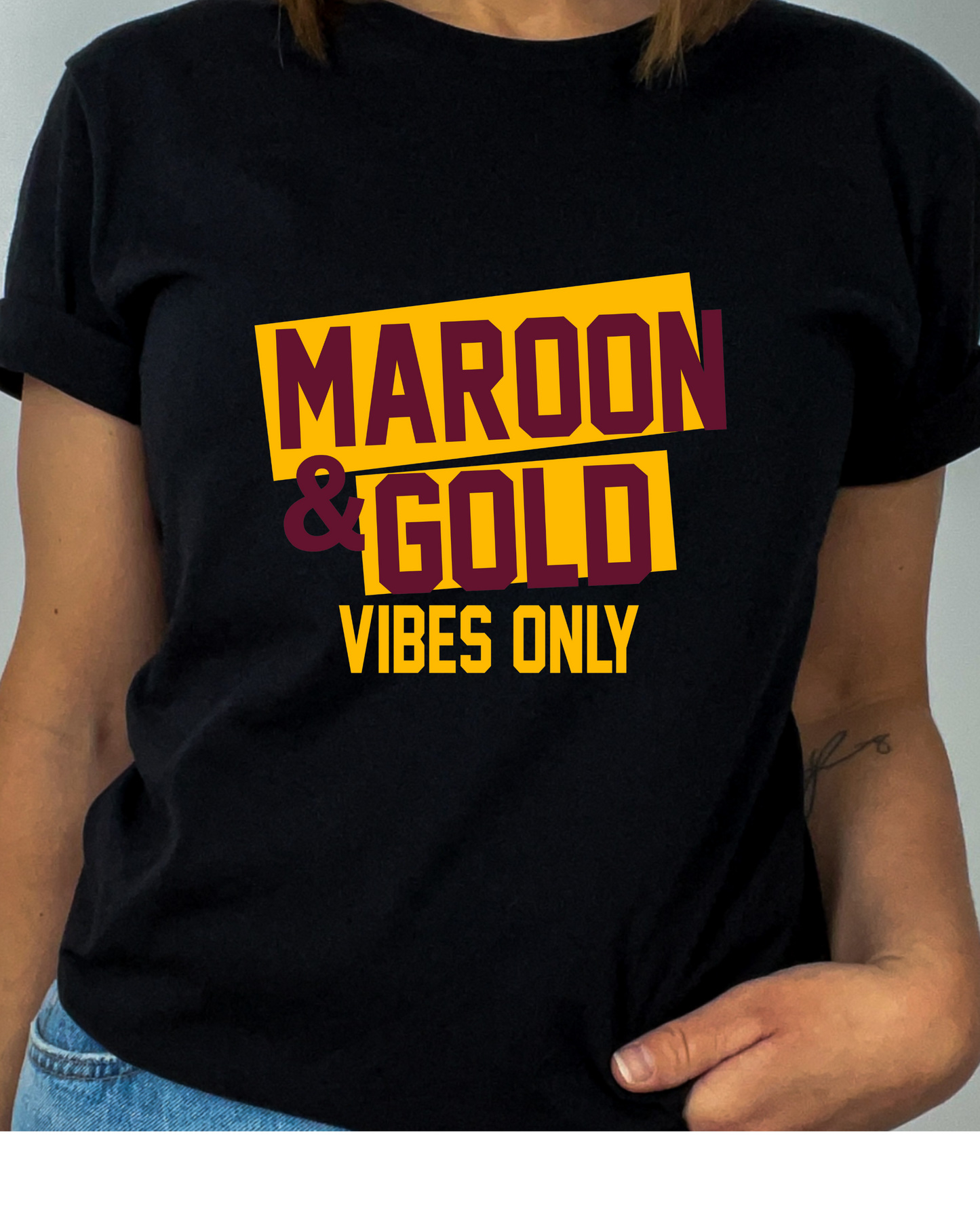 Jersey Tee Maroon and Gold Vibes
