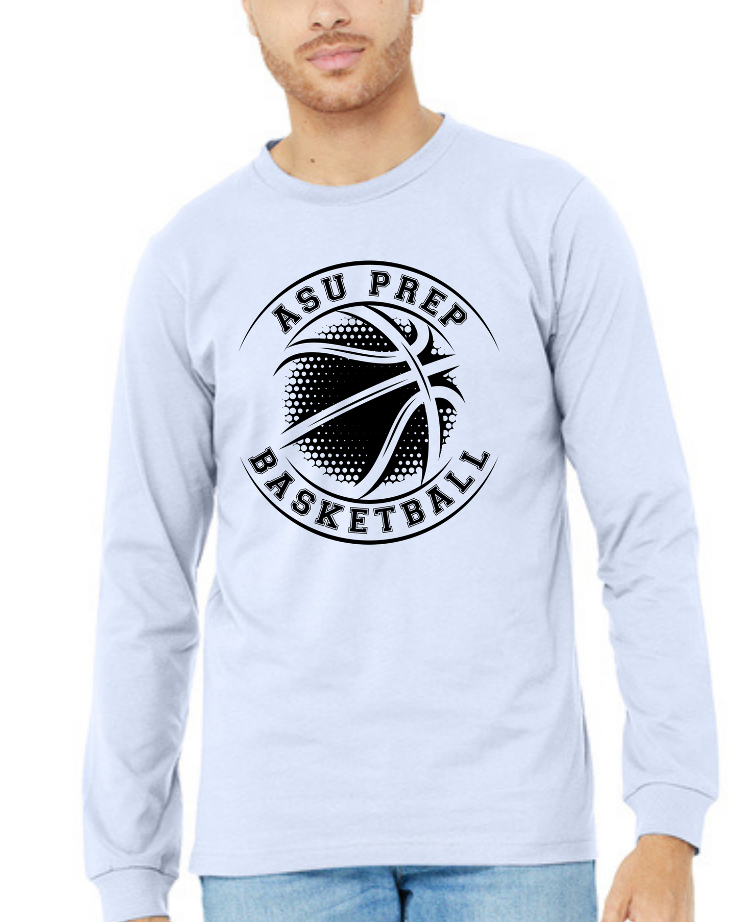 Long Sleeve Tee-Basketball Round