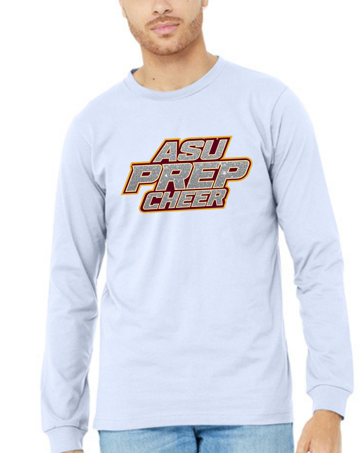 Long Sleeve Tee -Cheer Faux Glitter