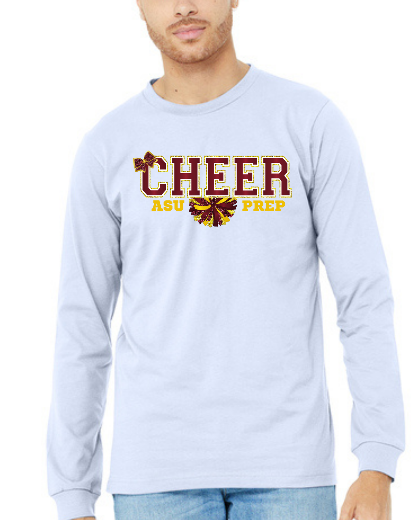Long Sleeve Tee -Cheer Bow