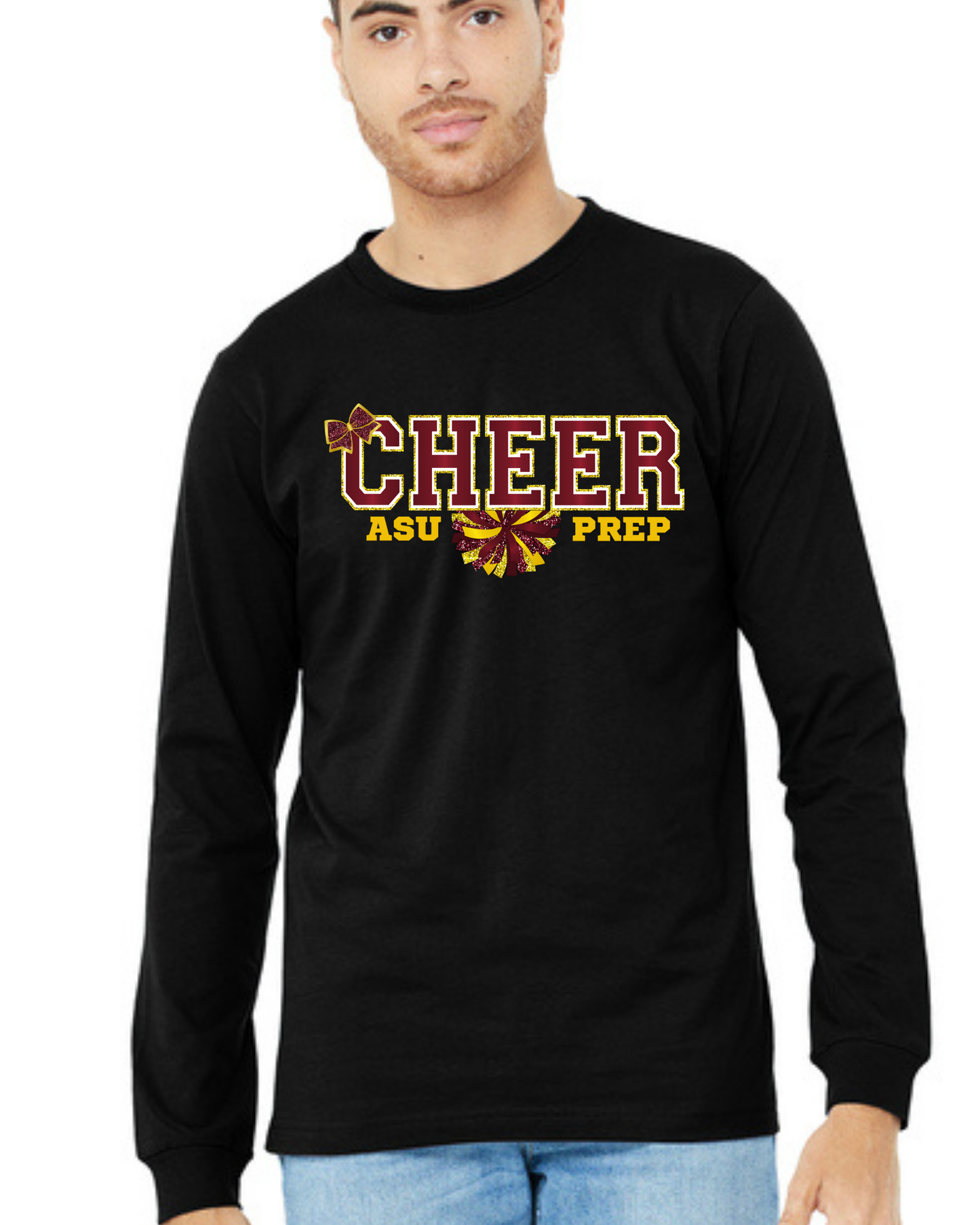 Long Sleeve Tee -Cheer Bow