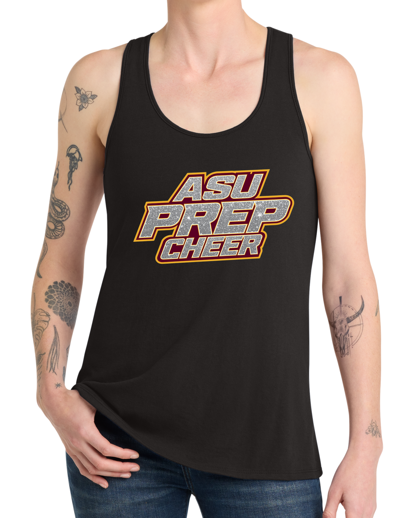 Women's Tank -Cheer Faux Glitter