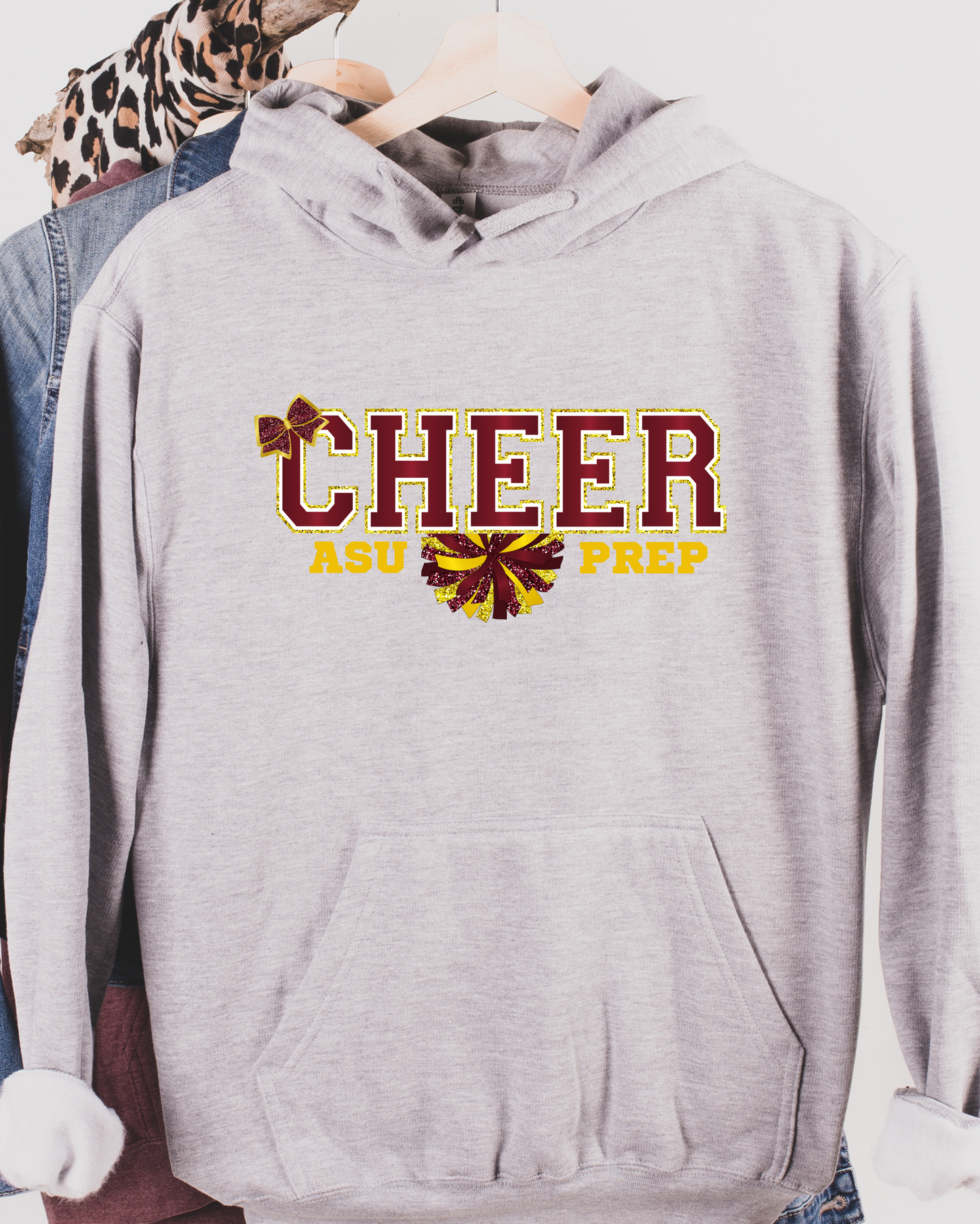 Hooded Sweatshirt-Cheer Bow
