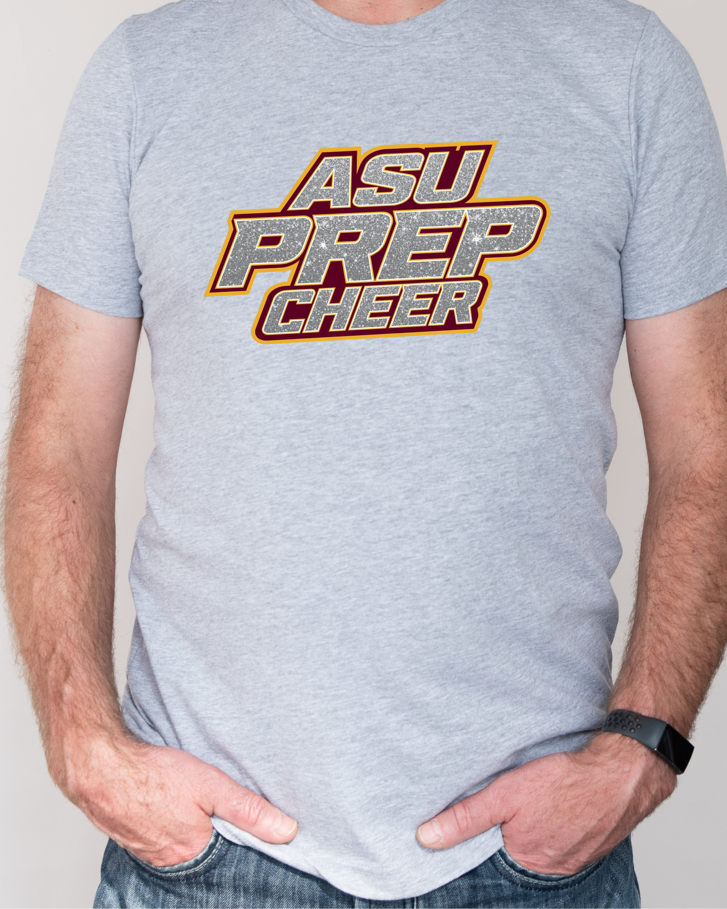 Core Cotton Tee-Cheer Faux Glitter